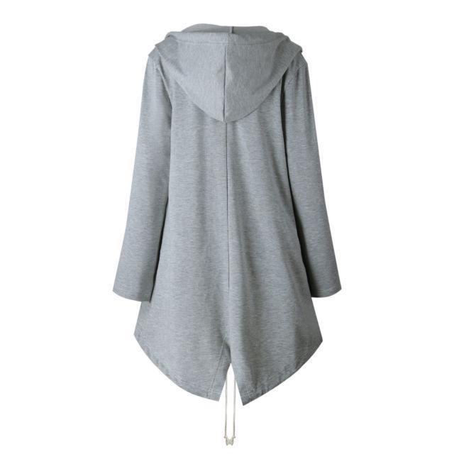 Women's Popular Hooded Solid Cardigan - Long Sleeve Autumn Sweatshirt 2023