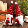Christmas Sequins Pointed Hat Gnomes Decoration with Sand Filled Base Sparkling Sequins Hat Gnomes Tabletop Ornament