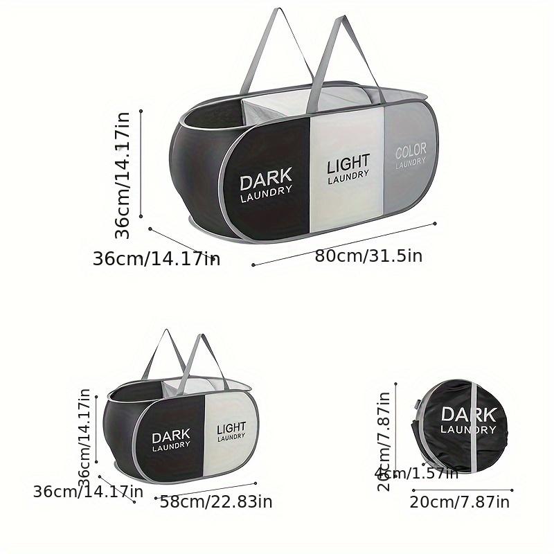 1pc Folding Classified Laundry Basket Breathable Separated Dirty Clothes Storage Basket with Handle Large Capacity Laundry Bag