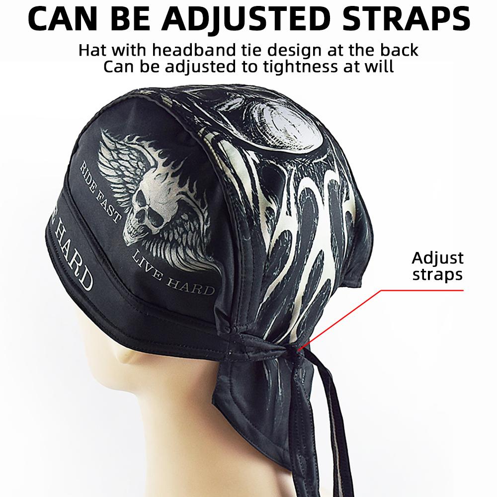 Letnie oddychające czapki motocyklowe Kapelusz piracki Kask motocyklowy Cafe Racer Retro Chusta na głowę Liner kasku rowerowego Szybkoschnące czapki typu beanie Bandana
