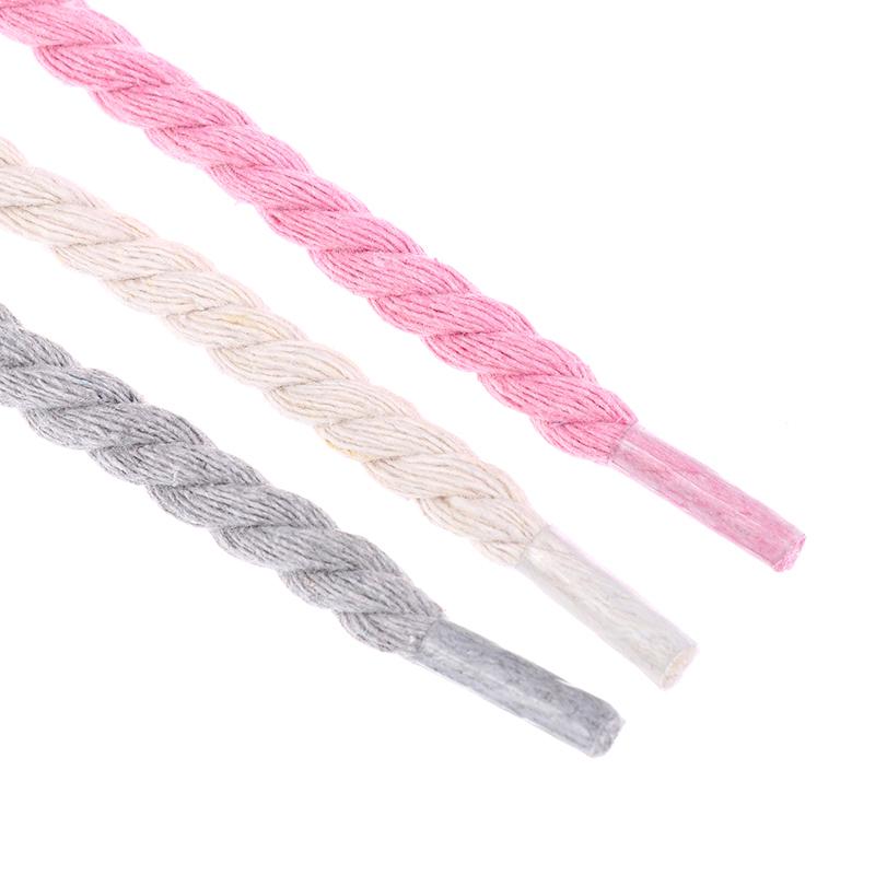 2Pcs Round Thick Rope Laces Polyester Cotton Solid Color Laces 0.8Cm Diameter 120/140/160Cm Length Bold Shoelaces