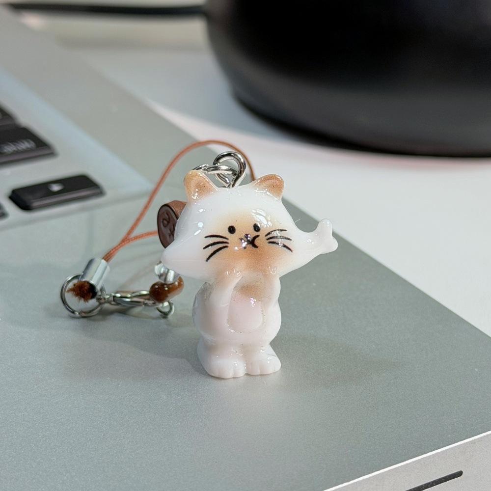 Cat Cat Fish Key Ring Color Three-dimensional Bell Pendant Original Cute Girlfriends Couple Gift Bag Accessories