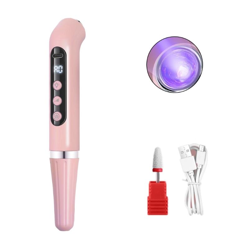 

2 in 1 Electric Nail Drill Nail Dryer 15000 RPM Electric Nail Drill Machine with Nail Lamp Nail Supplies for Home Salons розовый
