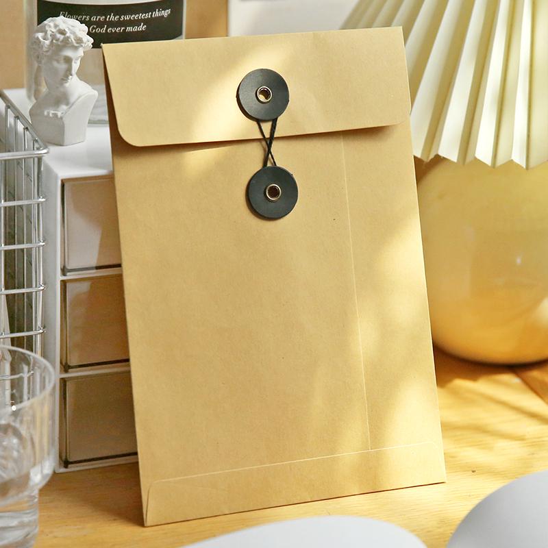 Retro A5 Kraft Tie-Up Envelope: Thread-Bound Document Storage with Ceremony Flair