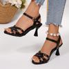 Fashion Shoes Female 2025 New Open Toe Women's Sandals Fashion Shallow Office and Career Summer Plus Size Best Seller Heeled Sandals