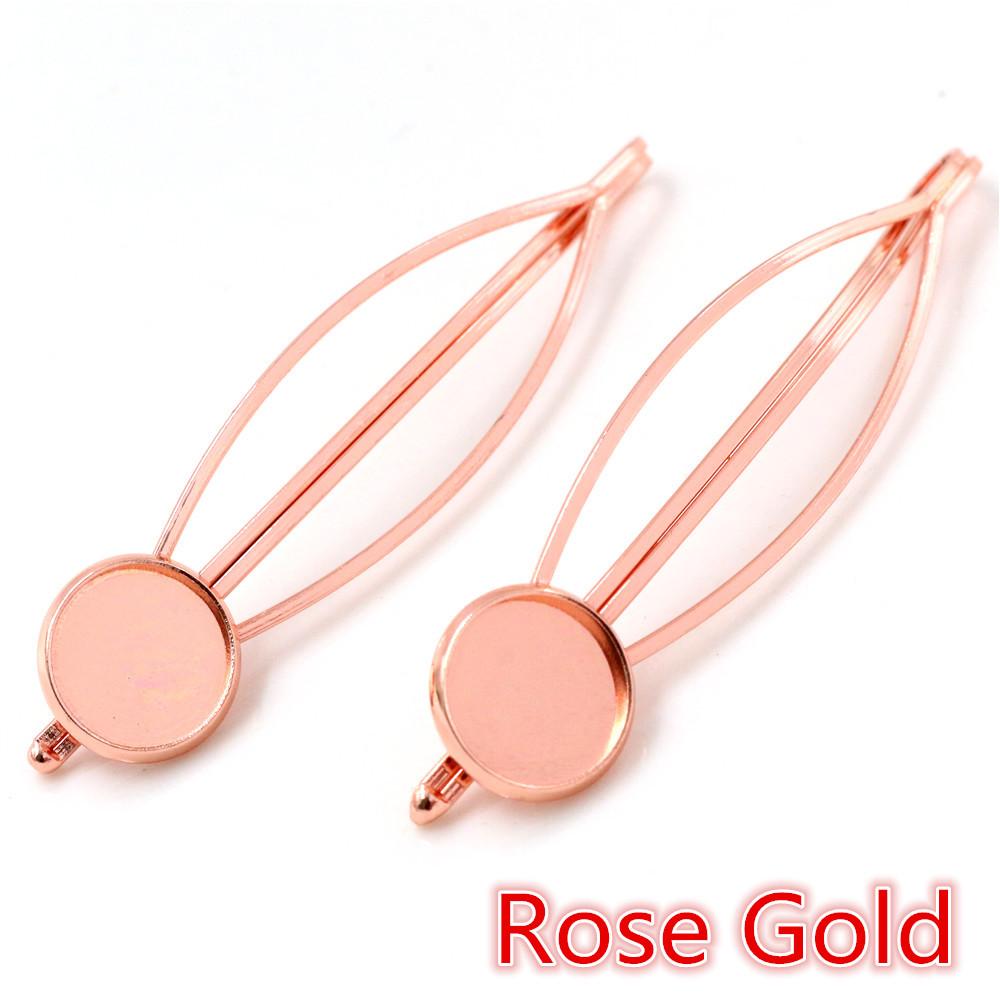 Fashion 12mm 10pcs 5 Styles High Quality 6 Colors Copper Material Hairpin Hair Clips Hairpin Base Setting Cabochon Cameo Base