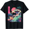 Japanese Corgi Surfing Great Wave Japan T-Shirt