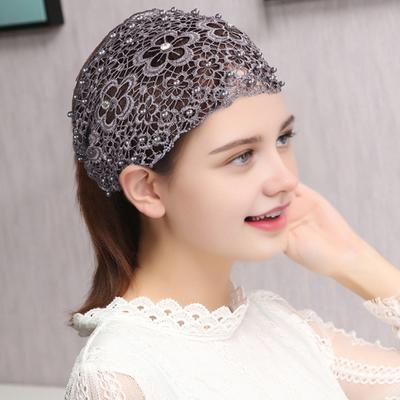 4 Pezzi Cerchietto da Donna in Pizzo Floreale con Design Vuoto Perle Finte Cerchietto per Capelli Stile Boho Largo Elastico Accessori per Capelli