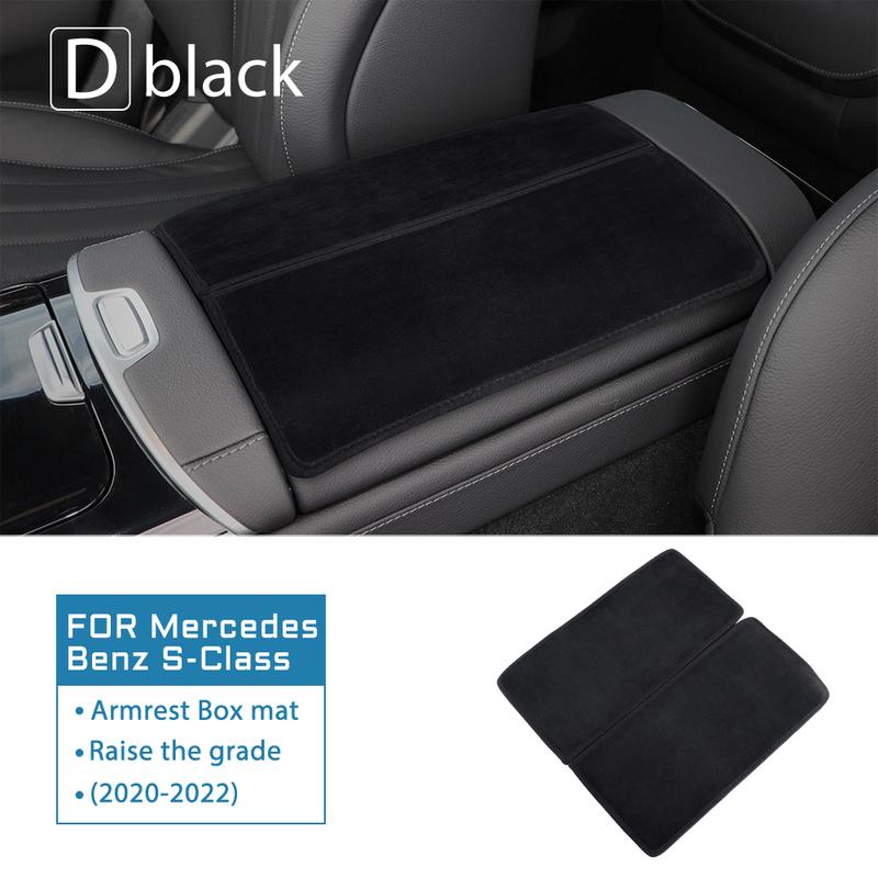Car Armrest Box Cushion Fleece Pad Cover For Mercedes Benz A C E S Class GLE GLB GLA W205 W213 W167 W177 H247 X247 2015-