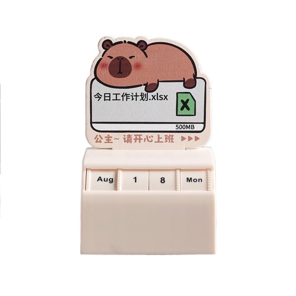

Plastic Rotary Calendar Capybara Countdown Calendar Kawaii Calendar Display Wheel For Home Office Style F