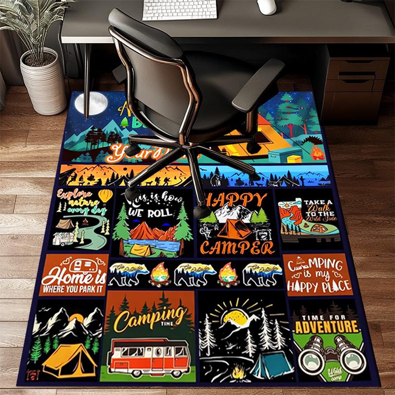 1PC Custom Name Adventure Collage Theme Floor Mat Ideal for Living Room, Game Rooms, Office, Bedroom, Floor Mat Playful Design