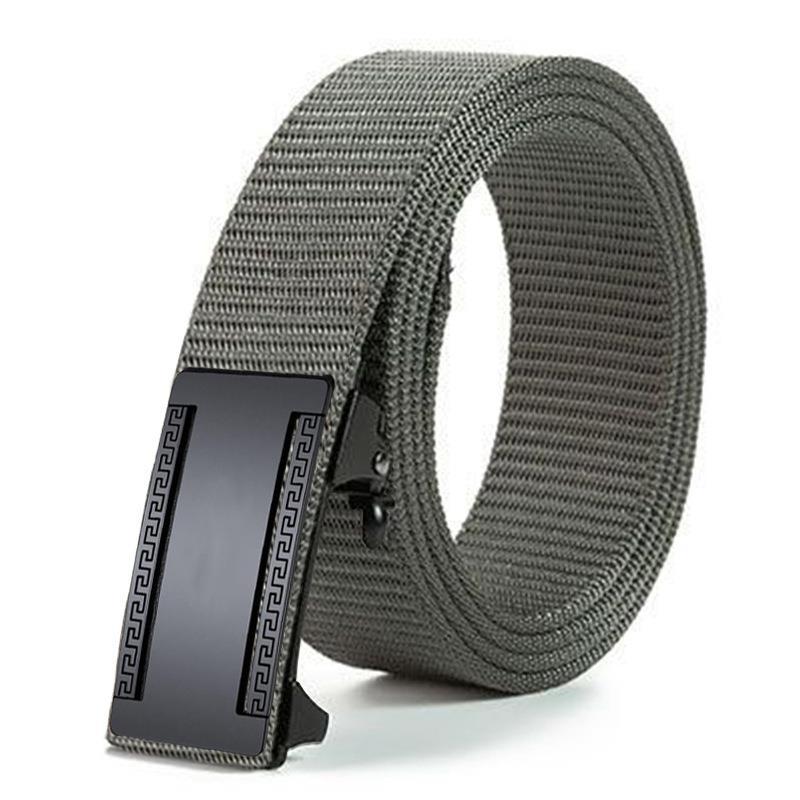 Men'S Toothless Automatic Buckle Woven Canvas Belt Belt Casual Nylon Tactical Pants Belt Military Training Outdoor Belt