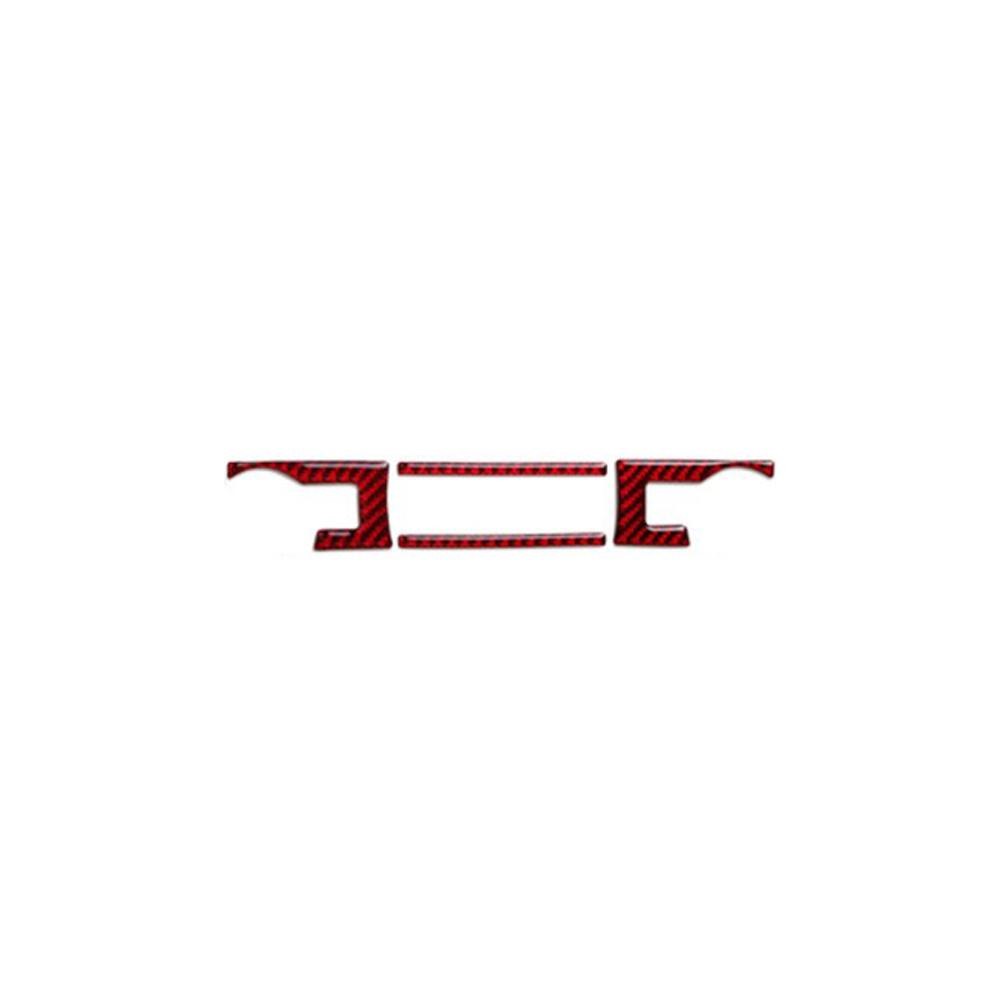Red Carbon Fiber Interior Panel Cover Trim Decoration For Ford Mustang 2015-2019