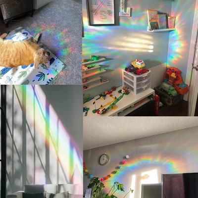 Rainbow Prism Electrostatic Paste Glass Paste Glue-free PVC Film Window Film