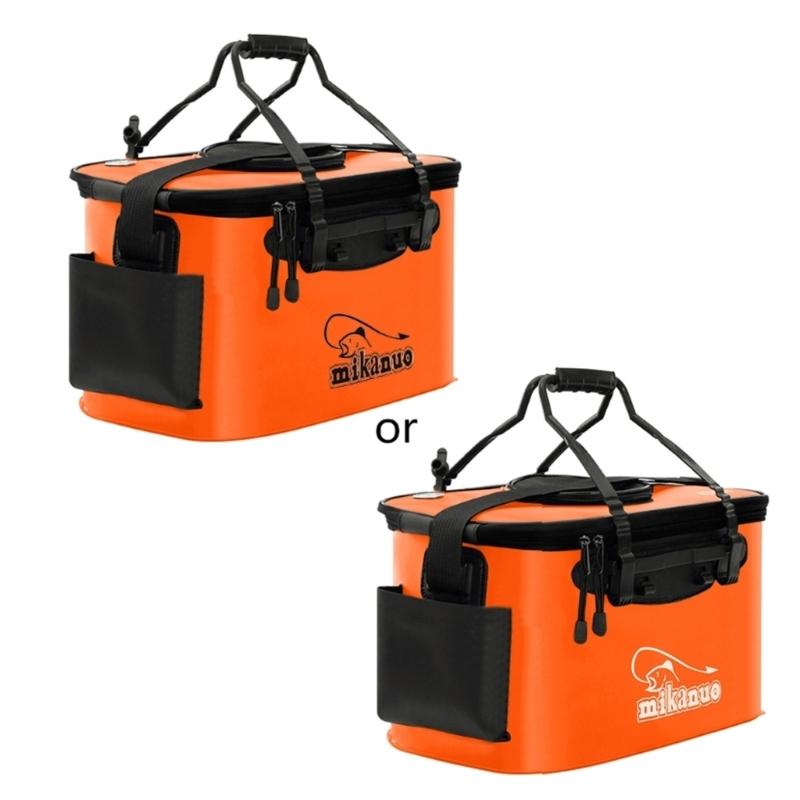 Living Fish Bucket Folding Fishing Bucket Multi-function Live Fish Baits Bucket Live Fish Container for Hiking Camping