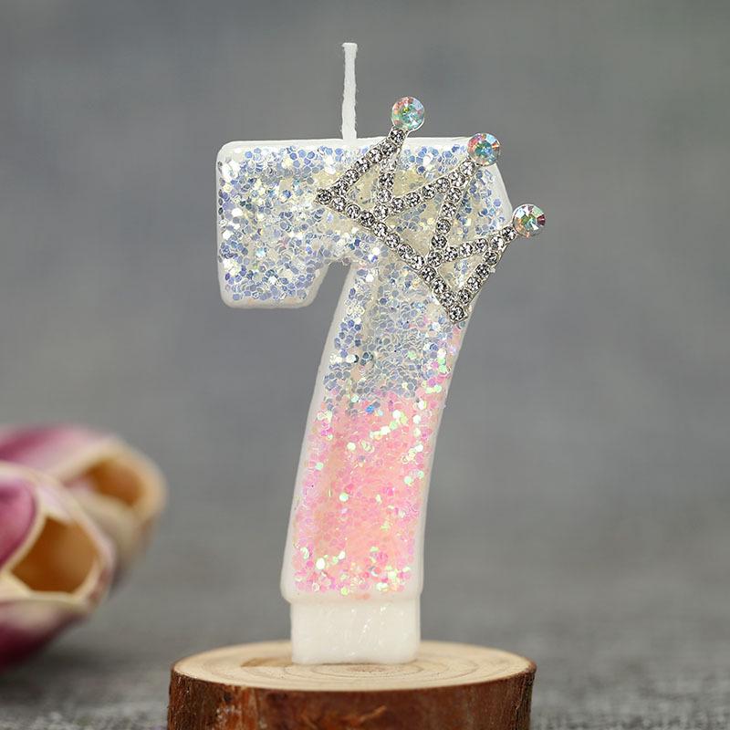 Crown Princess Number Birthday Candle - Creative Cake Decoration Accessory