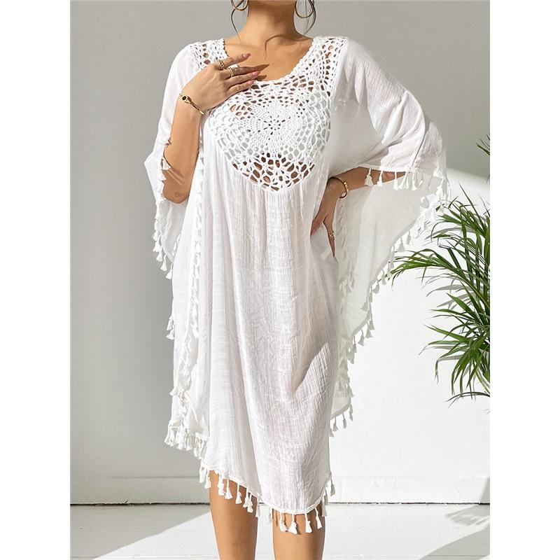 Beach Skirt Summer New Style Ladies Long Skirt Beach Blouse Crocheted Stitching Tassel Swimsuit Bikini Outer Wear