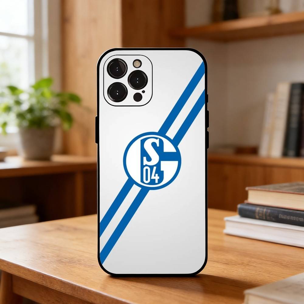 S-Schalke 04 T-Team Colors Sleek Phone Case For iPhone17,16,15,14,13,12Plus,Pro Max,XS,5G Soft Silicone Black Cover