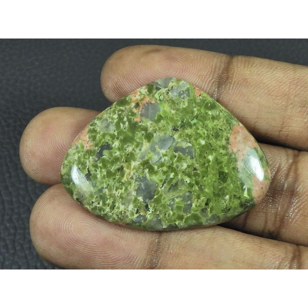 30X40X05MM Natural Unakite Jasper Pear Shape Cabochon Loose Gemstone 61Cts. G-433