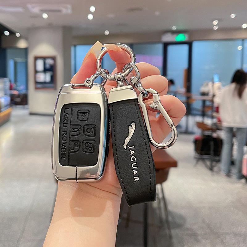 Jaguar XFL/XEL/F-Pace/XJL/F-Type/E-Pace High-End Leather Metal Key Case for Men & Women