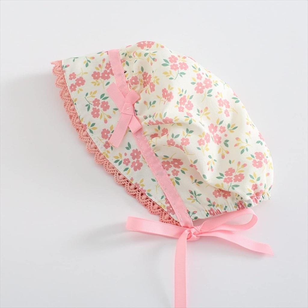 Romper Bodysuit Jumpsuit Summer Flower Floral Baby Newborn Hat Set Girls Pink 6Months [Misia Luxury] [27146-27155]