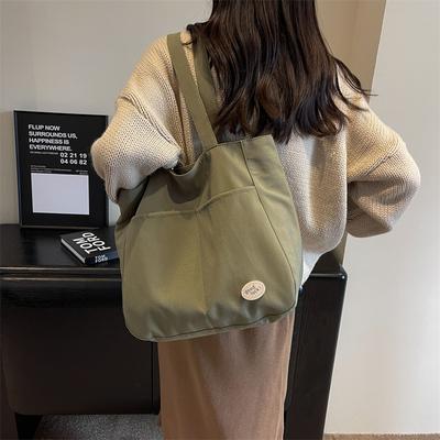 Borsa a spalla per studenti Borsa portatile di grande capacità Borsa a tracolla in tela da donna