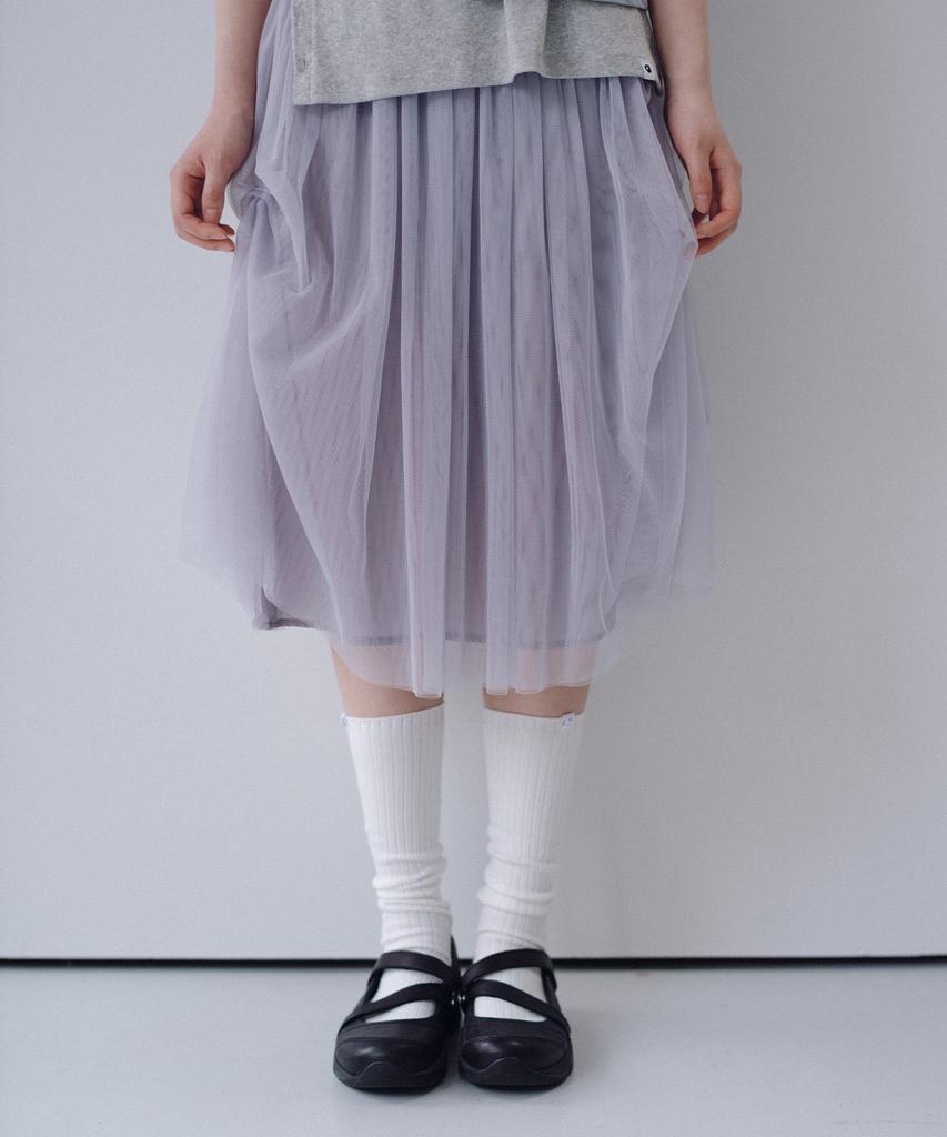Ohesio Sheer Drape Banding Skirt, Gray