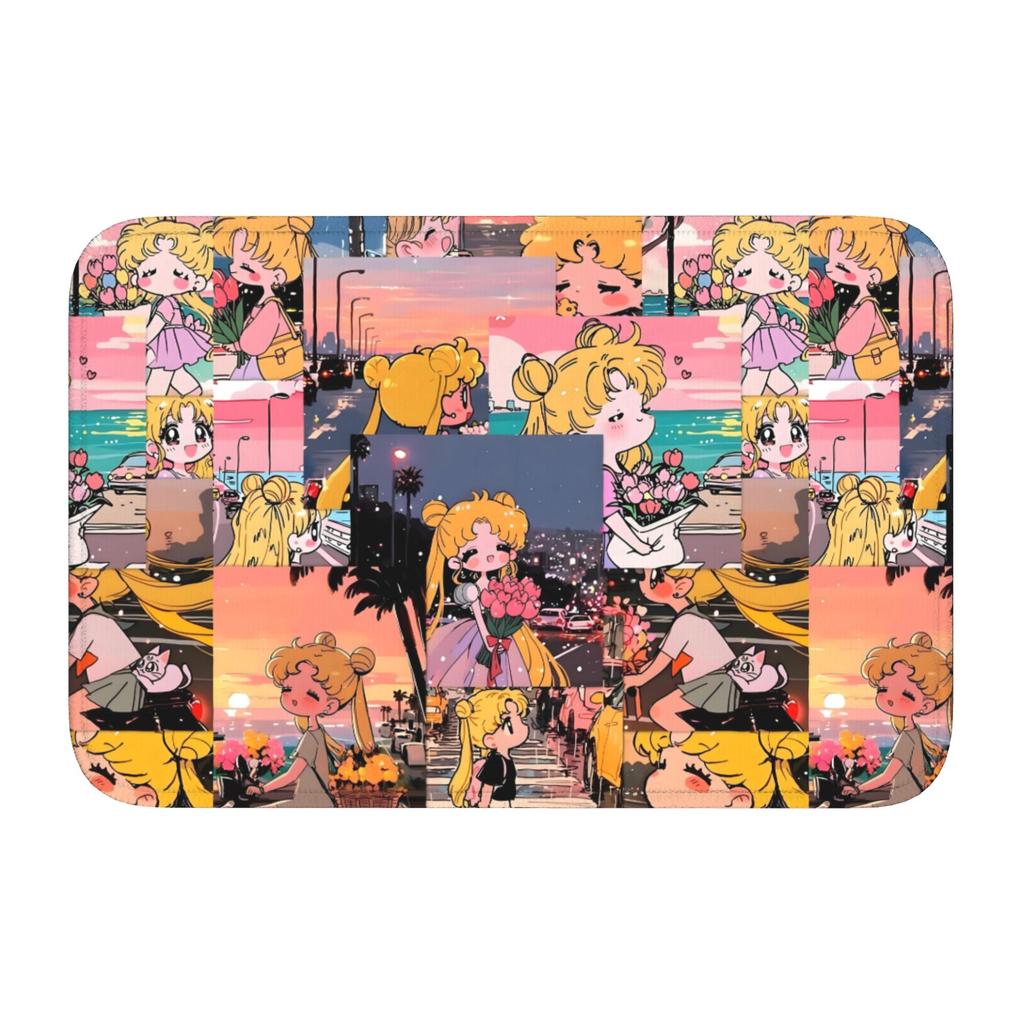 Sailors Moons Cute Cartoon Doormat Anti-Slip Entrance Welcome Kitchen Bathroom Floor Door Mat Toilet Living Room Carpet Rug