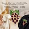 Rhinestone Grape Brooch Pin Zinc Alloy KC Gold Plated For Clothes Scarf Bag Decoration