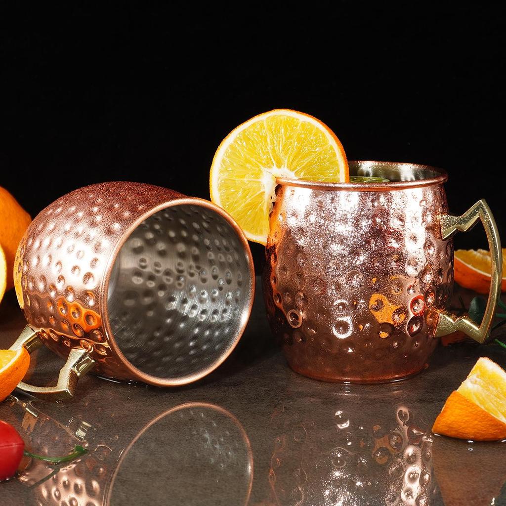 Copper Plated 304 Stainless Steel Hammered Moscow Mule Beer Mug
