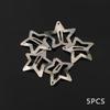 5pcsY2K Silver Star Shaped Hair Clip, Girls' Star Shaped Metal Clip, Simple Baby Hair Clip, Holiday Gift Broken Hair Clip