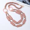 Geometric Wooden Bead Necklace For Women With Multilayer Handcrafted Design For Summer Travel