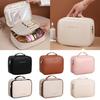 Square Detachable Makeup Bag PU Leather Zipper Cosmetic Bag Compartmentalized Storage Waterproof Makeup Bag Storage Bag