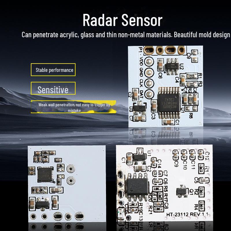 Smart Home-Körpersensor-Leuchte mit Mikrowellenradar, Infrarot- und menschlicher Körperinduktionstechnologie.