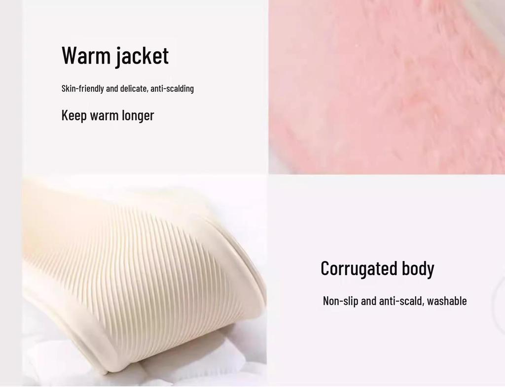 Cross-border PVC Long Hot Water Bottle with Plush Cover – Extra-Large, Explosion-Proof Hand and Body Warmer for Students and Bed.