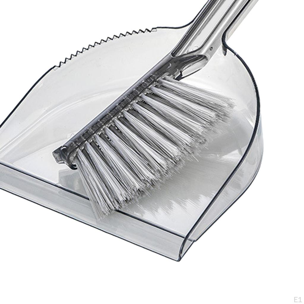 Dust Pan Brush Nesting Tiny Cleaning Broom Portable for Computer Office Home Gray