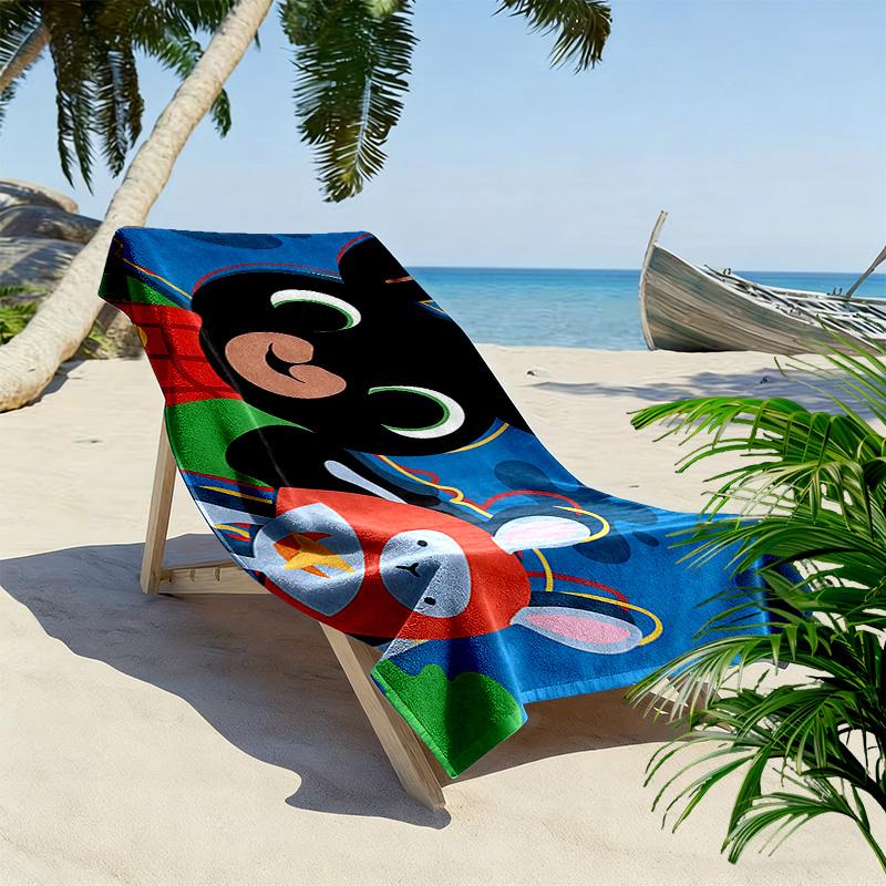 Bing Print Beach Towel, Large Soft Quick Dry Towel for Beach Camping Swimming