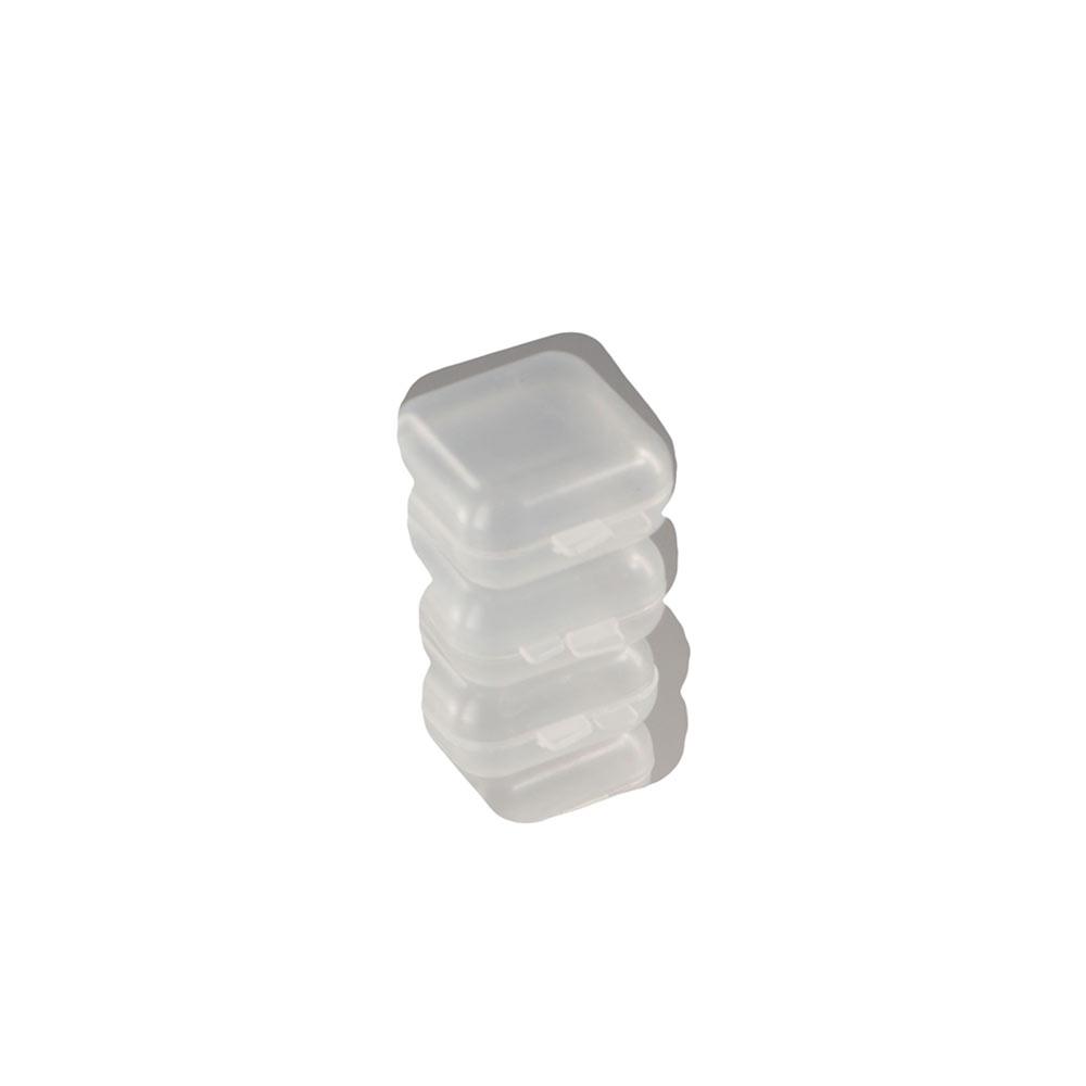 100 Pcs Finishing Mini Storage Box Transparent Square Plastic Case Jewelry Storage Case  Girls Women