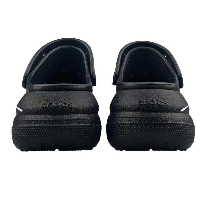 Crocs Classic Clog EVA AnJie Anjie X Tiger Star Smiley Retro Trend Leopard Print Tiger Height Increase Hole Shoes Unisex Black