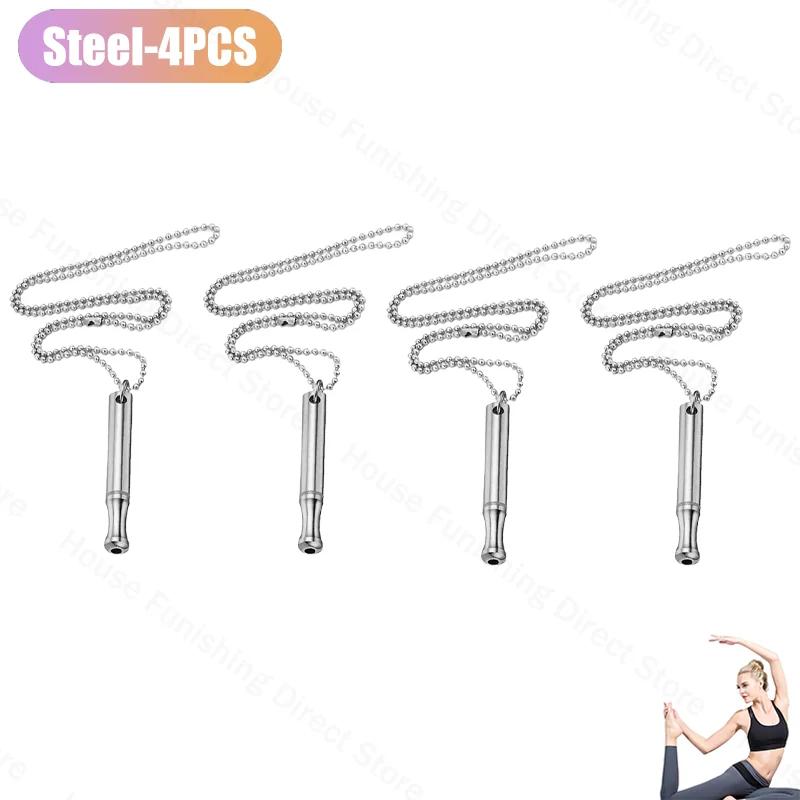 2025 New Necklace Meditation Breathing Stainless Steel Whistle Pendant Anxiety Relief Decompression Necklace Jewelry Accessories