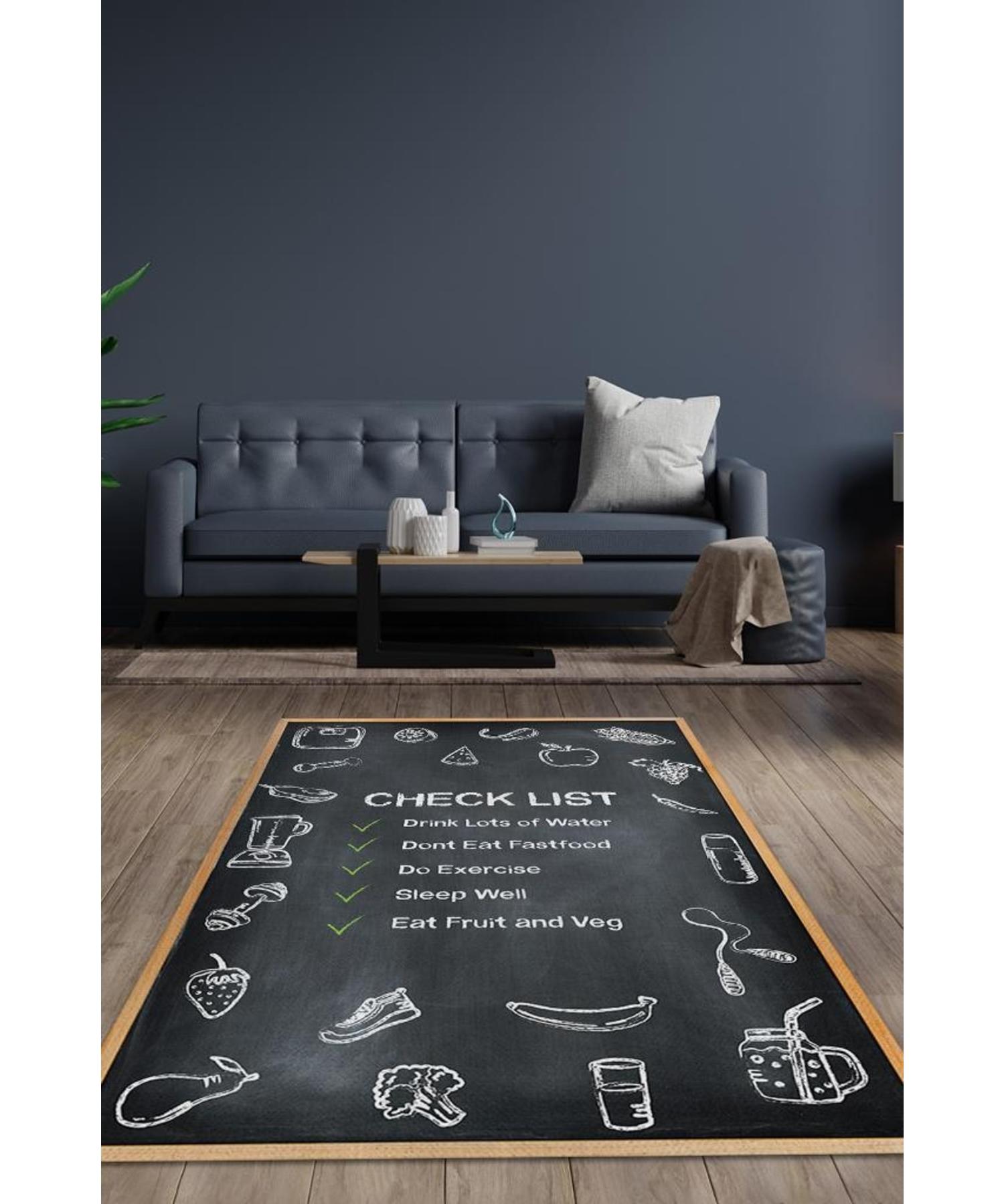 

To Do Woven Based Washable Non-Slip Dietitian Rug
