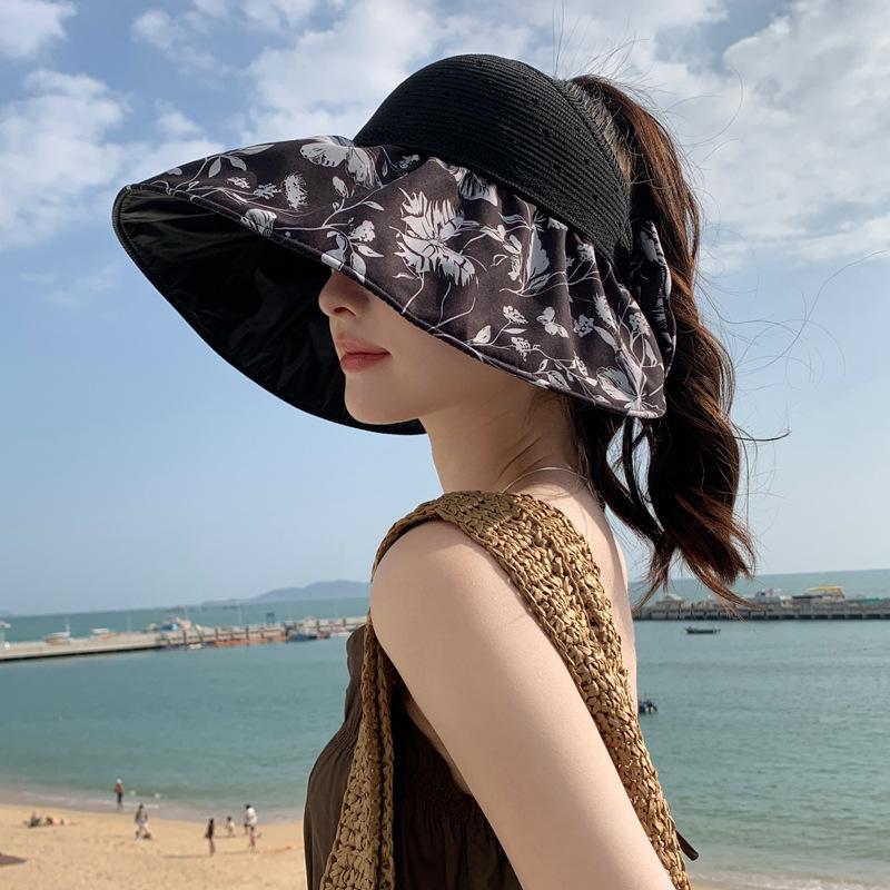 

Летняя солнцезащитная шляпа от солнца детская для улицы защита от УФ лучей с открытым верхом универсальная солнцезащитная шляпа складная average size