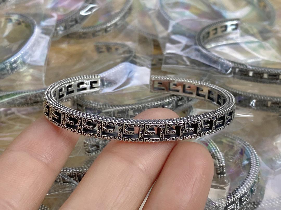 

Серебро S925, резной ажурный браслет-манжета, минималистичный унисекс, широкий