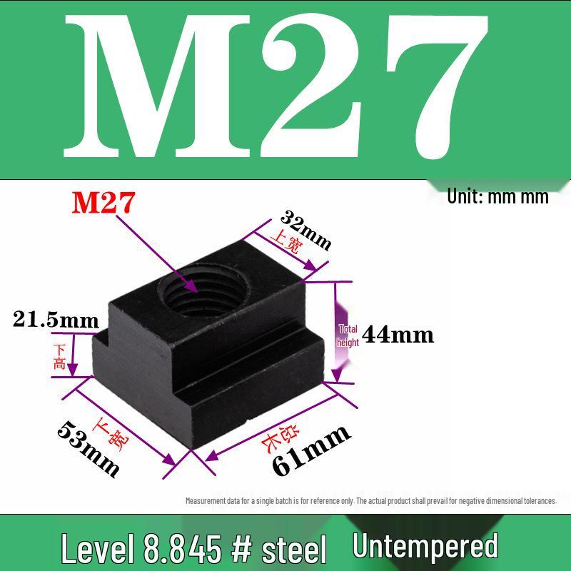 Pressure Plate Trapezoidal T-Slot Nut, Sizes M8-M27