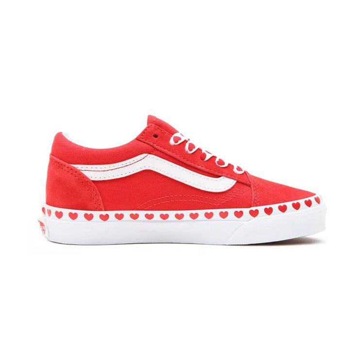 Vans Old Skool Canvas Low Top Kids Skate Shoes Kids Sneakers White Red VN0A4BUU30V