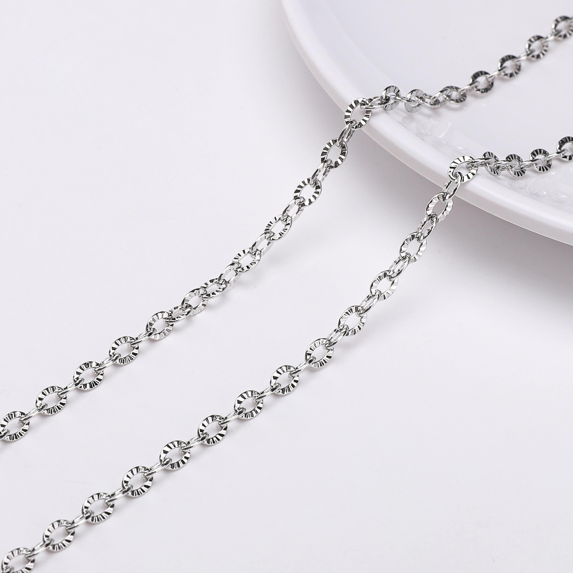 

1-метровая цепочка из нержавеющей стали, базовая панк-цепочка для самостоятельного изготовления ожерелья, браслета, ювелирных изделий, аксессуаров 02 3.7mm