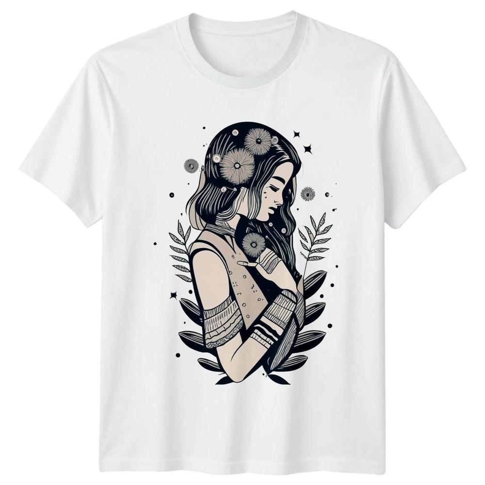 Mystical Unisex Floral Serenity Art Unisexs TShirt Art Birthday Gift For Her S