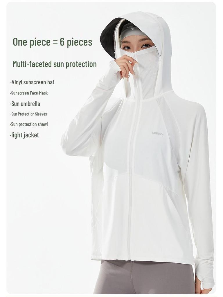 Damska kurtka letnia z czarnym rondem UPF50+ chroniąca przed słońcem