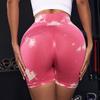 Seamless Tie Dye Sport Shorts for Women Summer Elastic Scrunch High Waist Push Up Tummy Control Gym Fitness Workout Yoga Shorts