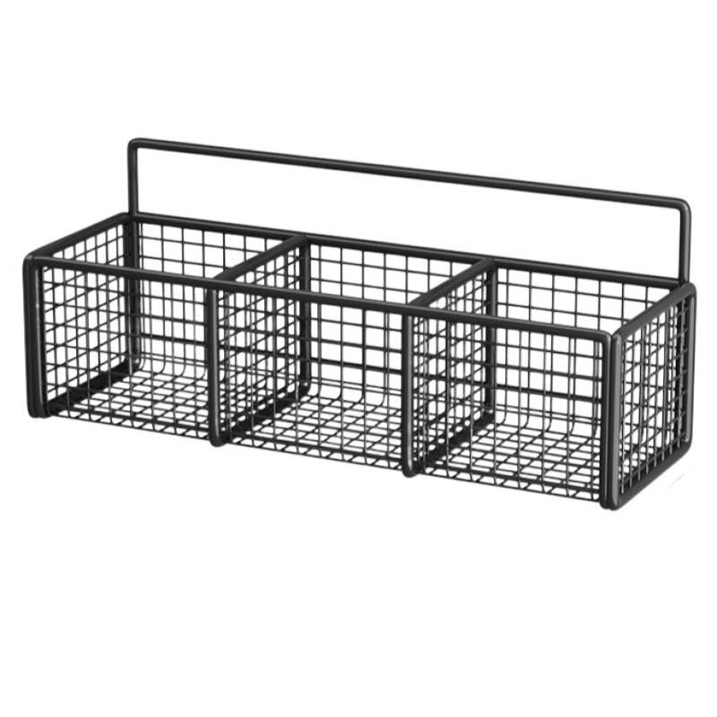 1/2/3 Grid Onion Ginger Garlic Kitchen Shelf Wall Hanging Condiments Spice Vegetable Fruit Storage Rack Drain Basket Punch-Free